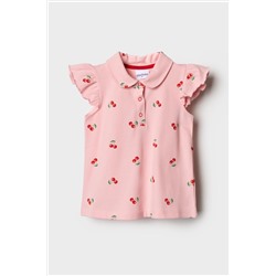 Джемпер трикотажный с воротником поло для девочек PLAYTODAY, 1240373