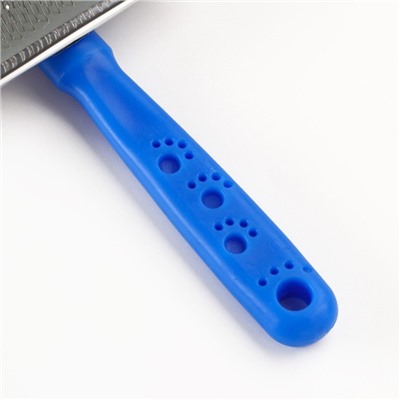 Пуходёрка «Лапки» средняя, 9×12 см, с каплями, синяя