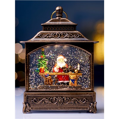 Фигура светодиодная «Дед Мороз» 5.5×14×19.5 см, от батареек 3хААА, музыка, USB, свечение тёплое белое