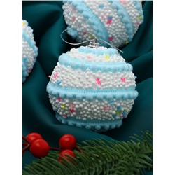 Ёлочные игрушки «Маттео», шары новогодние, d=8 см, 3 шт., голубой