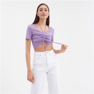 Футболка женская на кулиске MIST, размер 40-42, лиловая