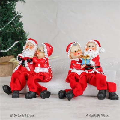 Фигурка Бабушка и Дедушка мороз, висячие ножки / CHR21 /уп 96/Новый год