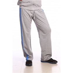 Брюки трубы Широкий лампас серый меланж