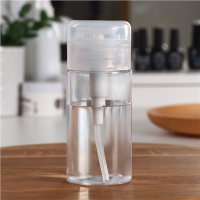 Флакон с помпой, 120 мл, белый, прозрачный