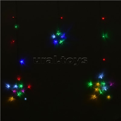 Электрогирлянда-занавес светодиодная "Звездочки", цветная