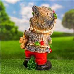 Садовая фигура из полистоуна «Гном с охапкой дров», 38.5×18×22 см