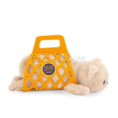 Кот Барсик в сумке бежевый 56