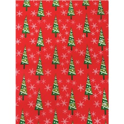 Бумага упаковочная новогодняя тишью «Зимний лес», красная, 50×66 см