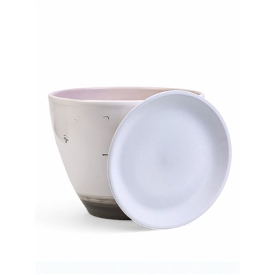 Горшок для цветов «Котофей», 8 л, d=29.5 см, h=23 см, керамика, с поддоном, белый