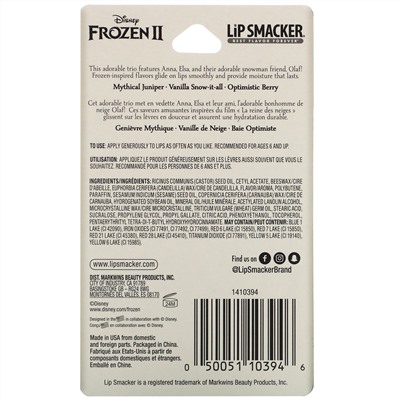 Lip Smacker, Frozen II, Lip Balm, Trio Pack, 3 Pieces, 0.42 oz (12.0 g)