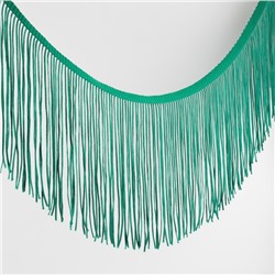 Тесьма декоративная «Бахрома», 15 см, 5±0.5 м, тёмно-зелёная