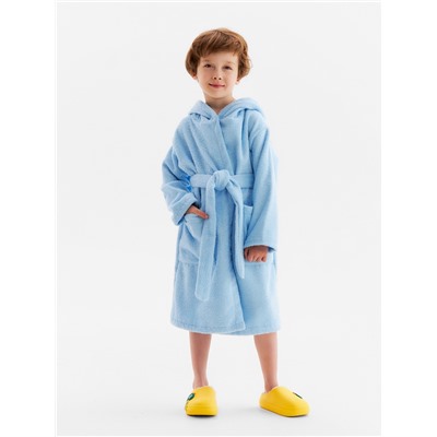 Халат махровый детский Этель «Акула», размер 30 (98-104 см), голубой