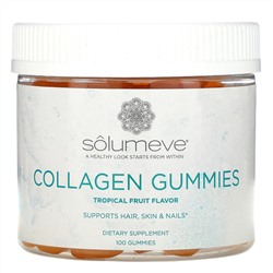 Solumeve, Коллагеновые жевательные таблетки, без желатина, вкус тропических фруктов, 100 жевательных таблеток