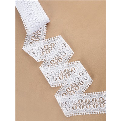 Кружево гипюровое, 83 мм, 11±1 м, белое