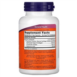 Now Foods, BioCell Collagen, гидролизованный тип 2, 120 растительных капсул