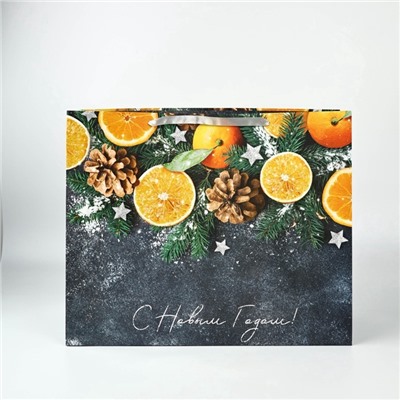 Пакет подарочный новогодний ламинированный «С Новым годом», XL 49×40×19 см