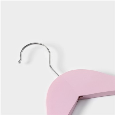 Плечики - вешалки LaDо́m Brillant, 44.5×23×1.2 см, 3 шт., деревянные, широкие плечики, цвет розовый