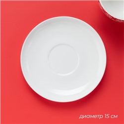 Чайная пара новогодняя Доляна «Финский лес», чашка 210 мл, блюдце d=15 см, фарфор, белая