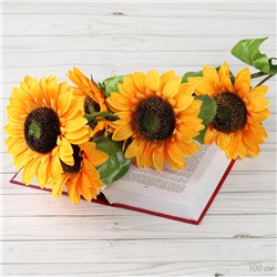 Цветок искусственный Подсолнух 100 см 5 цветков Диаметр цветка 15 см / 149NA-37 /уп 80/320/