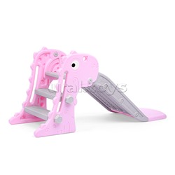 Горка детская "Динозаврик" (цвет розовый)