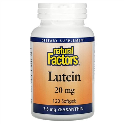 Natural Factors, лютеин, 20 мг, 120 капсул