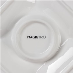 Менажница 5 ячеек Magistro «Бланш», 25×25 см, фарфор, белая
