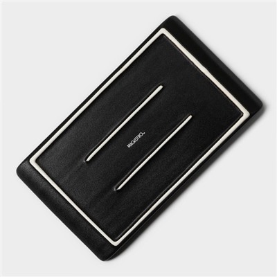 Блюдо для подачи Magistro Pietra lunare, 26.5×15×2 см, фарфор, чёрное