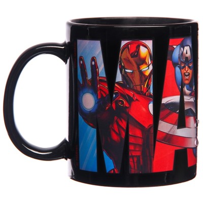 УЦЕНКА Кружка-хамелеон, черная, 330 мл «Супер-герои», Мстители