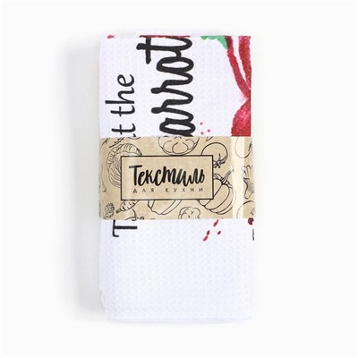 Набор кухонных полотенец «Доляна. Овощи», 40×60±3 см, 3 шт., 100% пэ