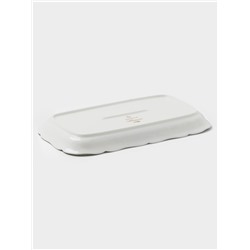 Блюдо для подачи WY Bloomware, 25×14×2.5 см, фарфор, зелёное/белое