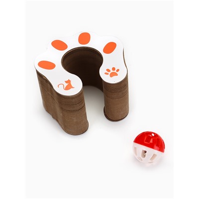 Когтеточка - игрушка «Пижон. Бублик», 11×11×7/20×11 см, гофрокартон, коричневая