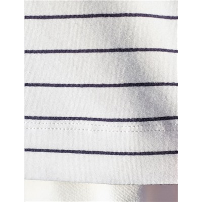 Футболка в полоску с V-вырезом и цельнокроеным рукавом из премиального хлопка