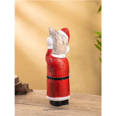 УЦЕНКА Сувенир интерьерный «Кот в новогоднем костюме», 15×13×40 см, дерево