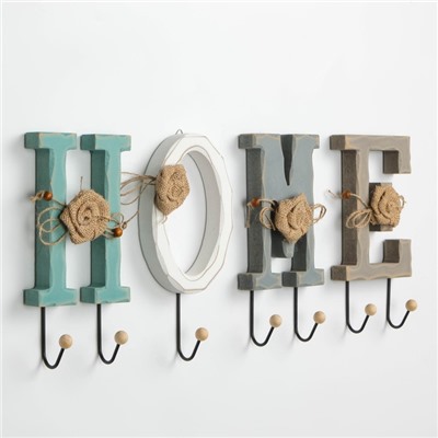 Крючки для одежды декоративные TAKE IT EASY «Home — буквы с крючком», 26×12 см