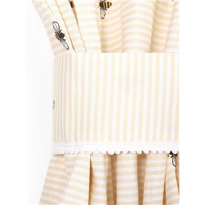 Шторы для кухни «Доляна. Пчёлки», 150×180 см - 2 шт., рогожка 164 г/м², 100% хлопок