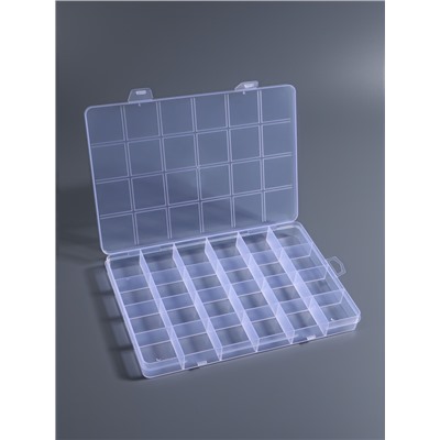 Органайзер для хранения мелочей, 24 ячейки, 19×13×1.8 см, прозрачный