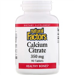 Natural Factors, цитрат кальция, 350 мг, 90 таблеток