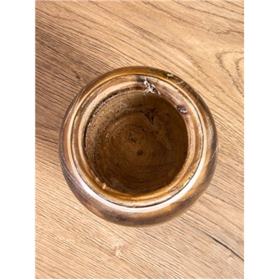 Подсвечник из дерева джати, d=7 см, 12×12×23 см, тёмно-коричневый