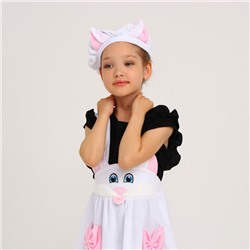 Карнавальный костюм «Кошечка белая с мордочкой», плюш, р. 32, рост 122-128 см