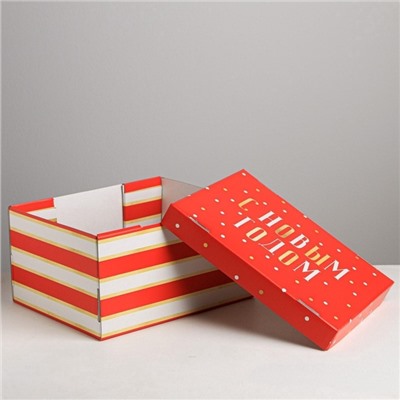 Коробка подарочная новогодняя складная «С Новым годом», 31×25.5×16 см