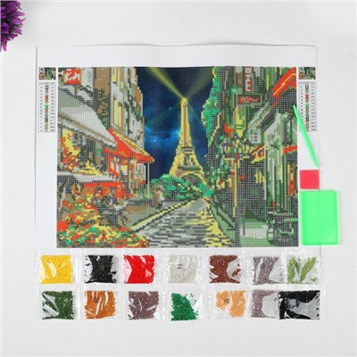 Алмазная мозаика с частичным заполнением «Париж», 30×40 см, холст, ёмкость. Набор для творчества