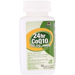 Genceutic Naturals, Коэнзим Q10 24 Часа, 100 мг, 60 вегетарианских капсул