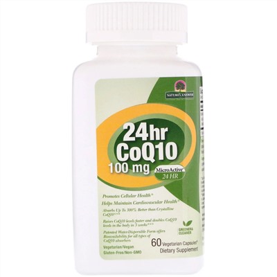 Genceutic Naturals, Коэнзим Q10 24 Часа, 100 мг, 60 вегетарианских капсул