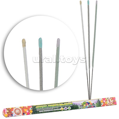 Бенгальская свеча 400мм. "Уральские самоцветы"  (в уп. 3 шт)