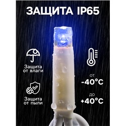 Гирлянда «Занавес» 2×1.5 м, IP65, УМС, тёмная нить каучук, 300 LED, свечение мульти, 220 В