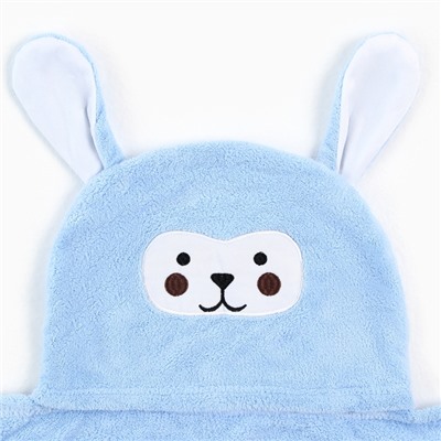 Полотенце - уголок LoveLife «Зайчик», 70×140 см, микрофибра, голубое