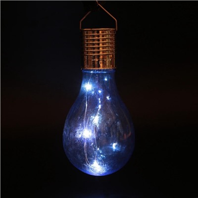 Садовый светильник на солнечной батарее «Лампочка», 8×14×8 см, 5 LED, свечение белое
