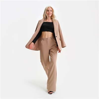 Брюки женские прямые MIST, размер 48, бежевые
