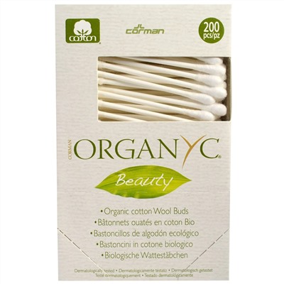 Organyc, Beauty, Органические хлопковые ватные палочки, 200 штук