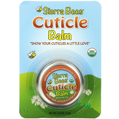Sierra Bees, бальзам для ухода за кутикулой, герань, апельсин и лемонграсс, 17 г (0,6 унции)
